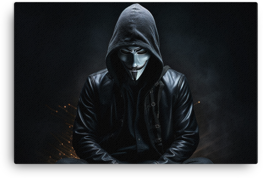 Anonymous Shadow: Mysterious Masked Figure Canvas