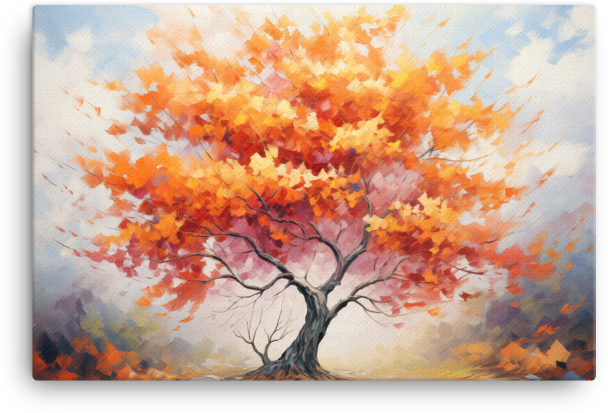 Autumn Symphony in Red and Gold Canvas wall art