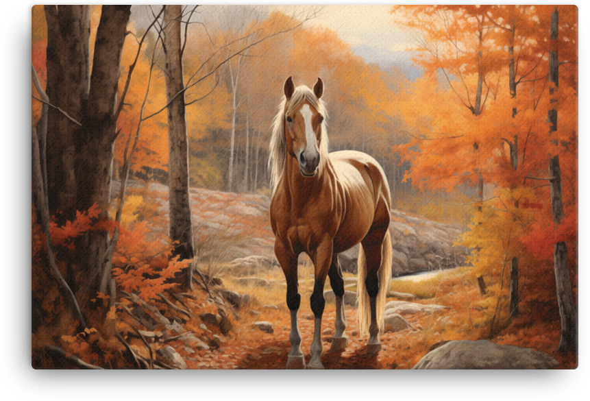 Autumnal Equine Grace Canvas Wall Art