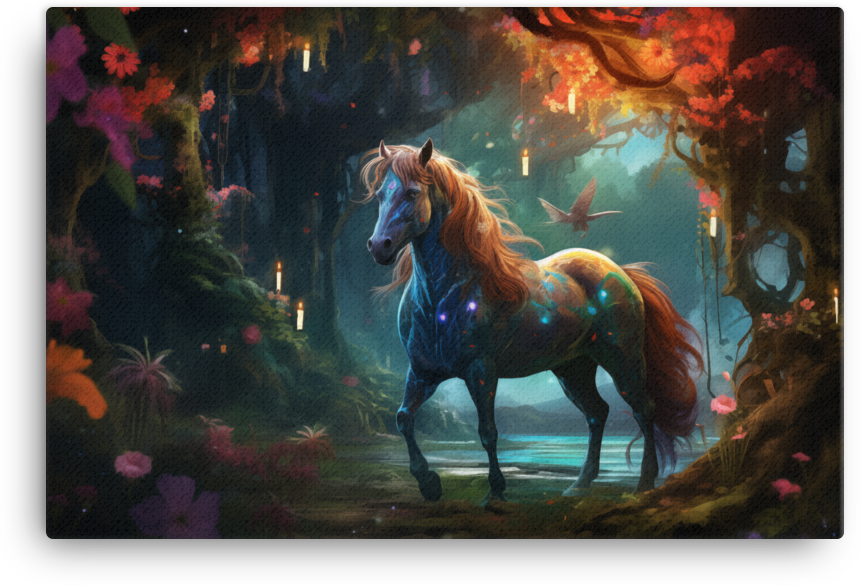 Enchanted Forest Horse Canvas Wall Art