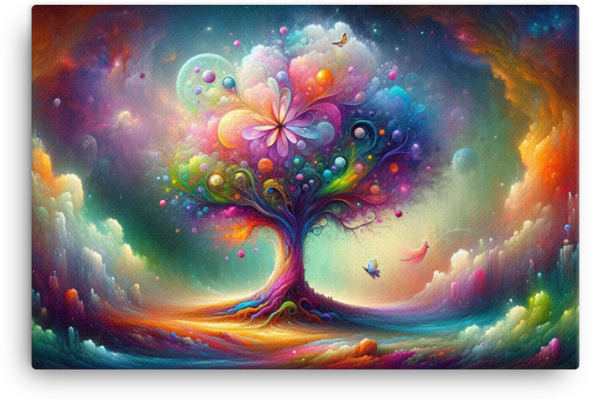 Fantasy Blossom of the Cosmic Tree Canvas wall art