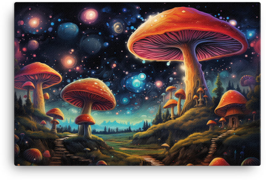 Galactic Mushroom Trail Canvas