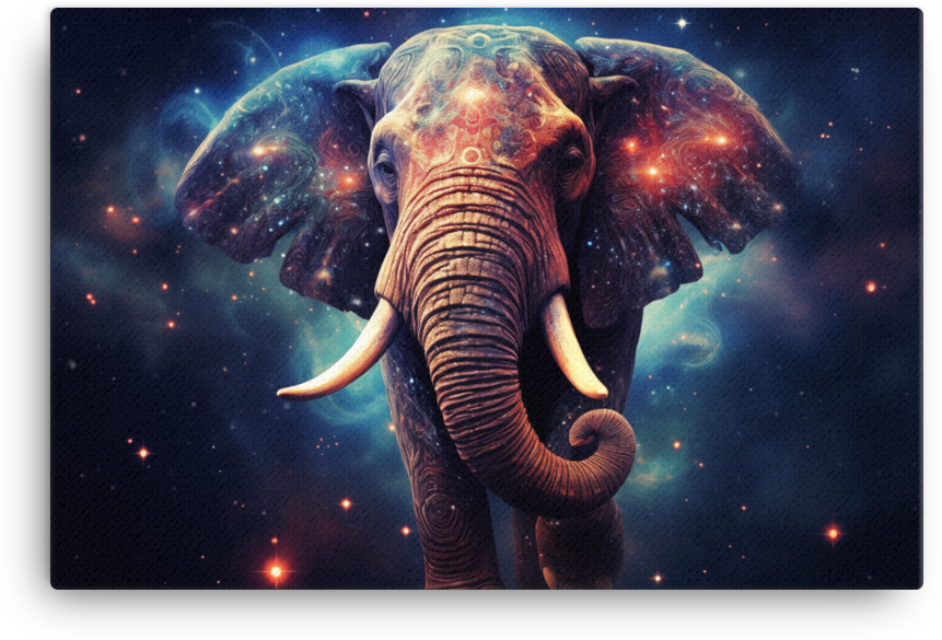 Galactic Soul Elephant Canvas Wall Art