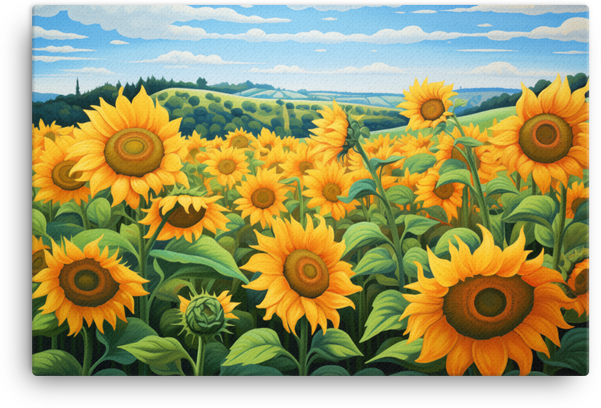 Golden Sunflower Fields Canvas Wall Art wall art