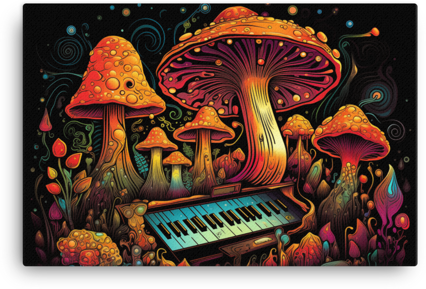Harmonic Mushroom Melodies Canvas