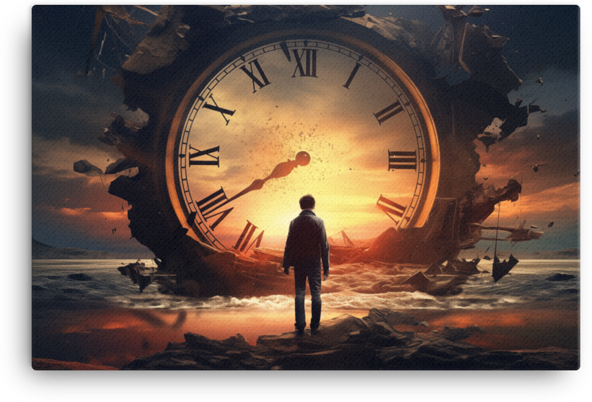 Man before the Shattered Time Canvas