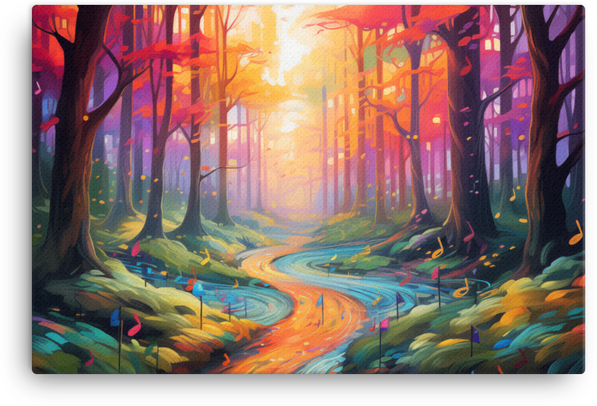Melodic Autumn Symphony Forest Canvas wall art