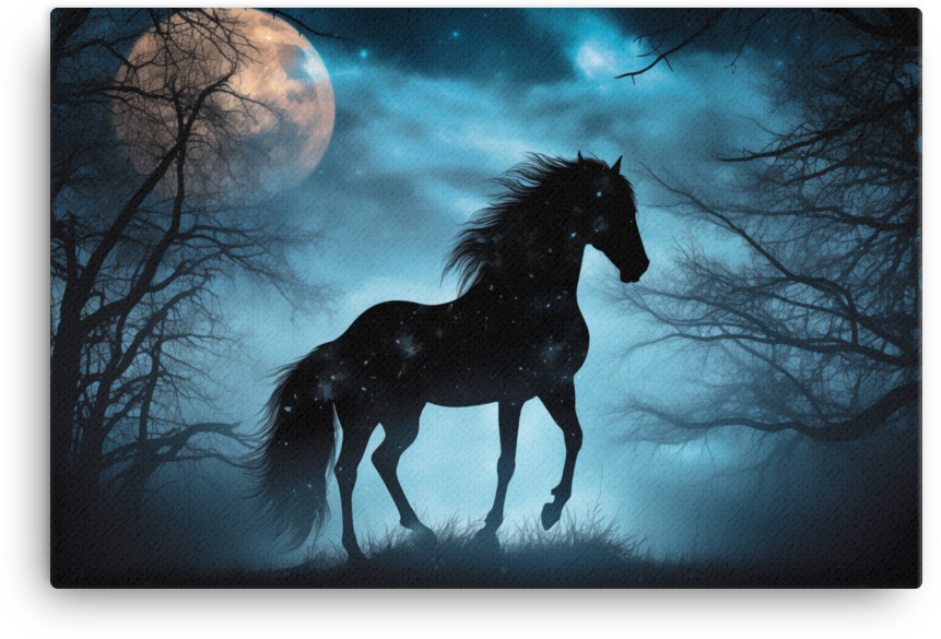 Midnight Mystique Horse Canvas Wall Art