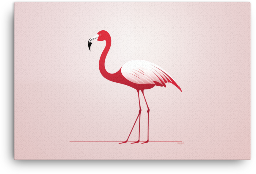 Minimalist Flamingo Canvas Wall Art