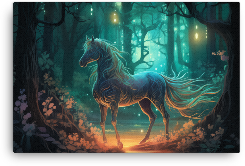 Mystic Glow Horse Canvas Wall Art