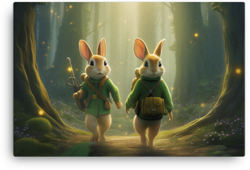 Mystical Journey of the Explorer Rabbits Canvas