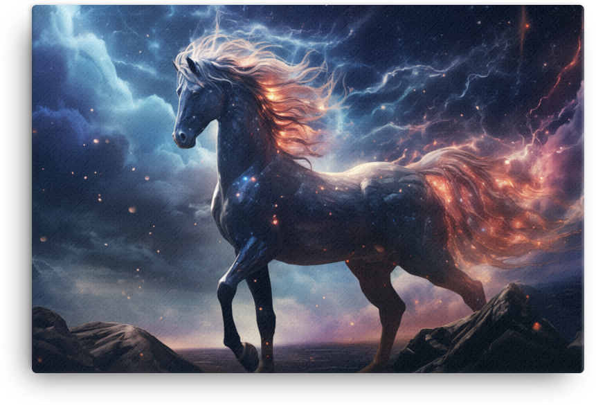 Nebula Mane Horse Canvas Wall Art