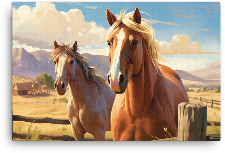 Prairie Companions Horse Canvas Wall Art