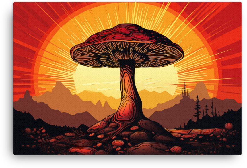 Radiant Mushroom Solstice Canvas