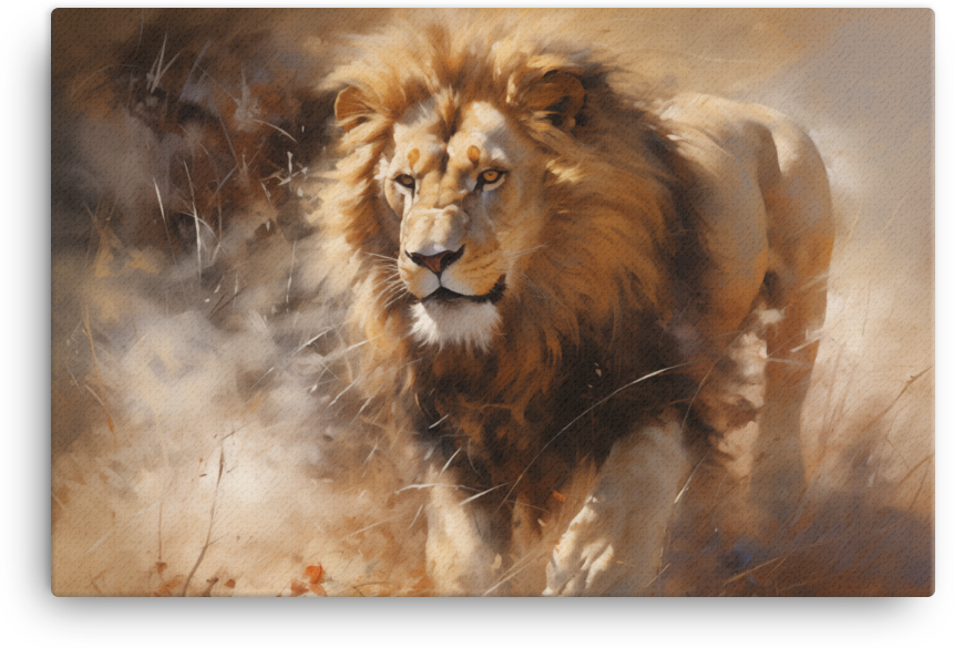 Saharan Dust Lion Canvas Wall Art