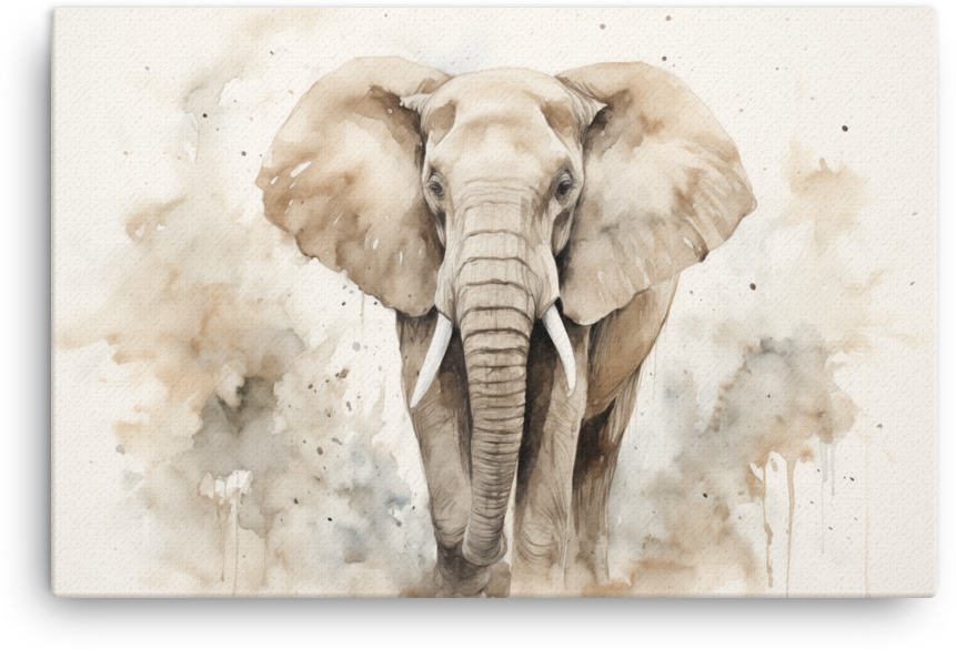 Savannah Serenity Elephant Canvas Wall Art