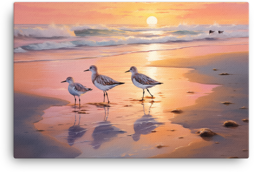 Seashore Birds Canvas Wall Art