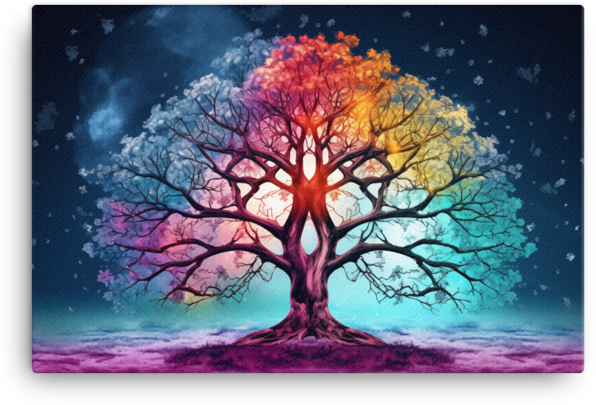 Seasonal Symphony Tree Canvas wall art