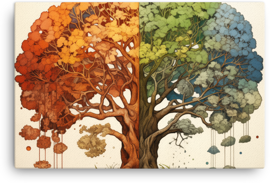 Seasons of Life Tree Canvas wall art