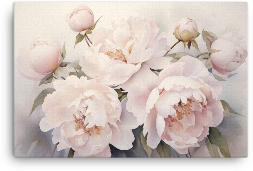 Soft Blush Peonies Canvas Wall Art wall art