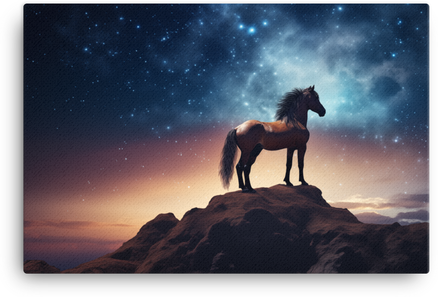 Starry Summit Horse Canvas Wall Art