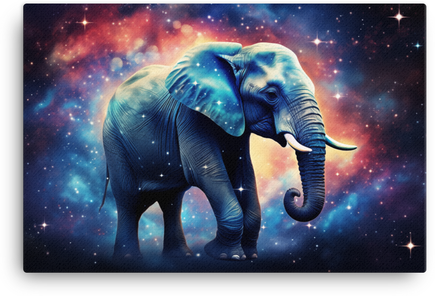 Stellar Grace Elephant Canvas Wall Art