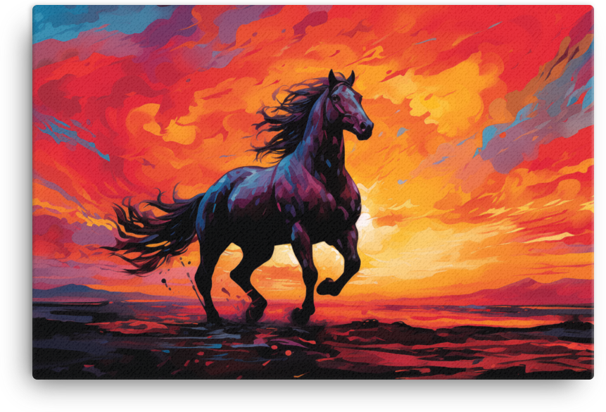 Sundown Majesty Horse Canvas Wall Art