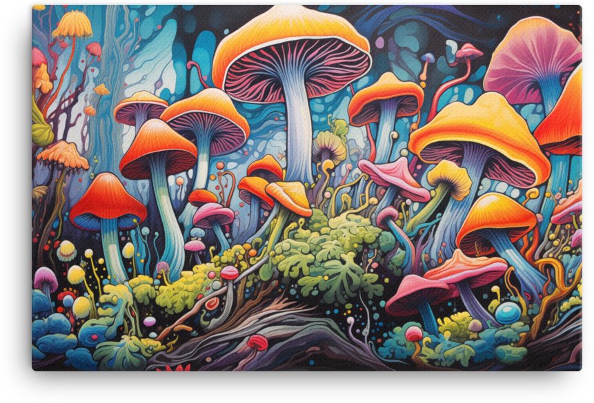 Surreal Mushroom Wonderland Canvas
