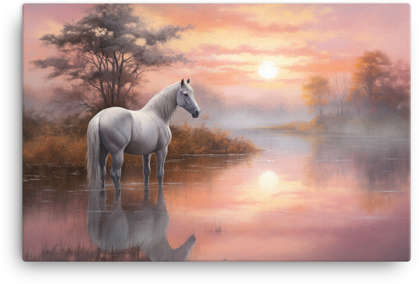 Tranquil Dawn Horse Canvas Wall Art