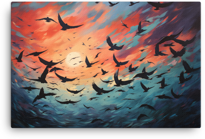 Twilight Migration Canvas Wall Art