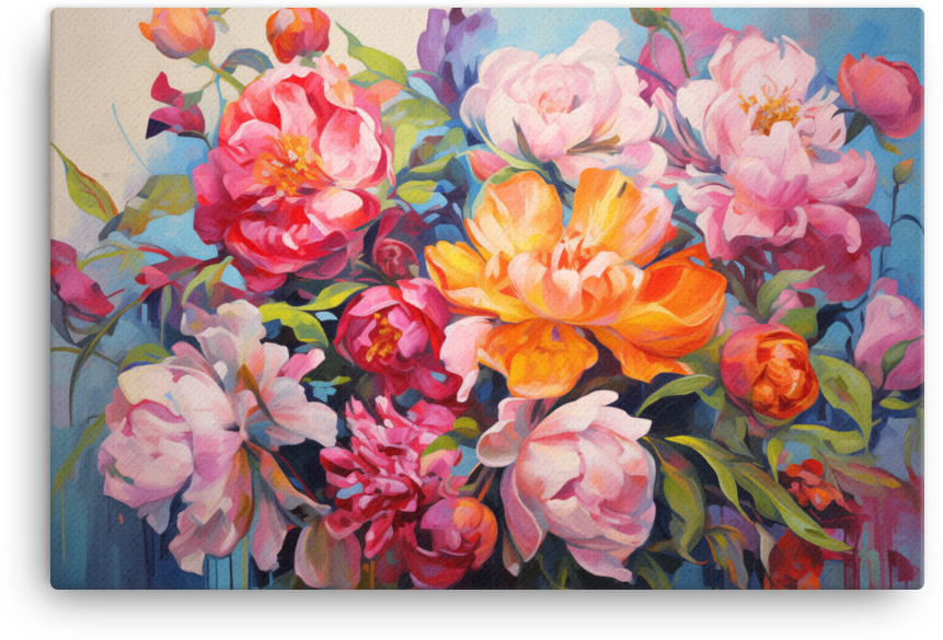 Vibrant Peony Medley Canvas Wall Art wall art