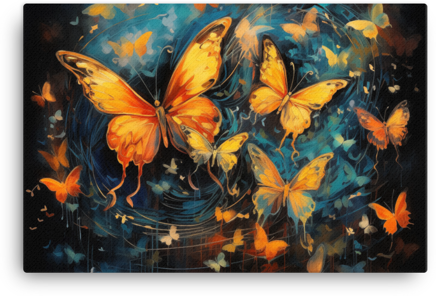 Whirlwind of Autumn Butterflies Canvas