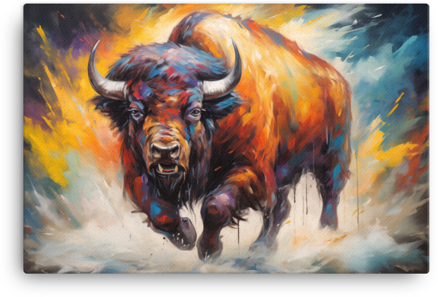 Blazing Trail Bison Canvas Wall Art