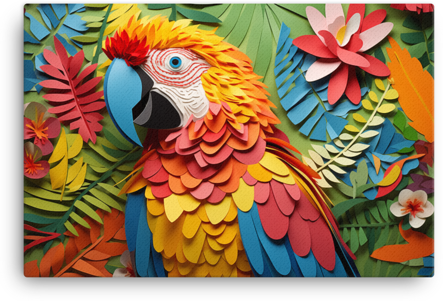 Vibrant Jungle Parrot Canvas Wall Art