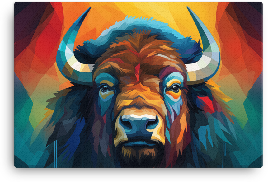 Spectrum Gaze Bison Canvas Wall Art