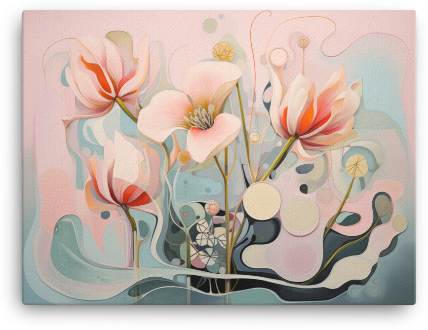 Abstract Blossom Contours Canvas Wall Art wall art