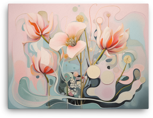 Abstract Blossom Contours Canvas Wall Art wall art