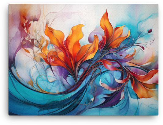 Abstract Floral Swirls Canvas Wall Art wall art