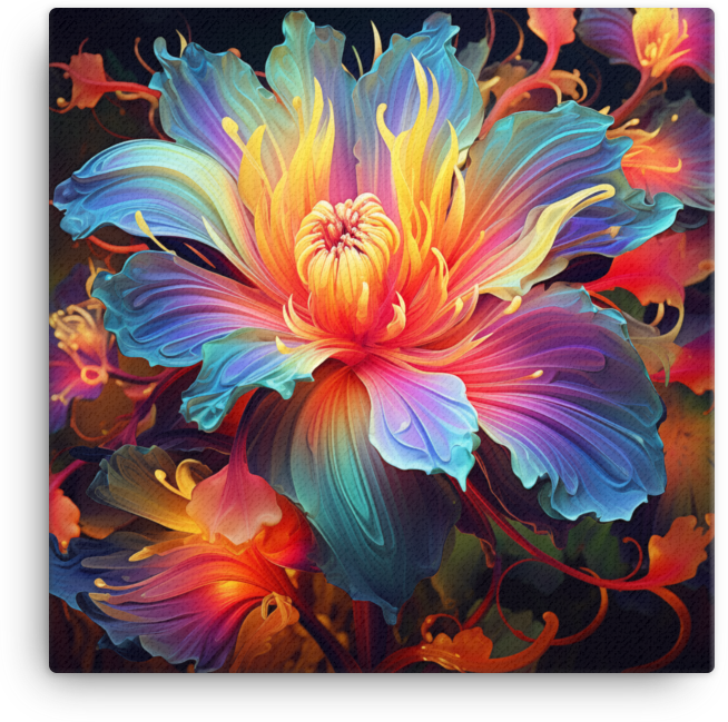 Abstract Radiant Peony in Vivid Hues Canvas