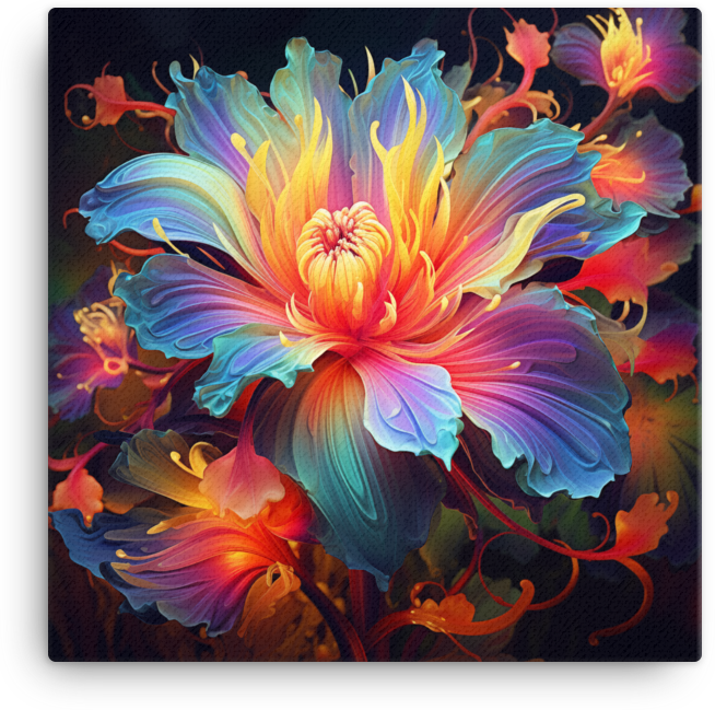 Abstract Radiant Peony in Vivid Hues Canvas