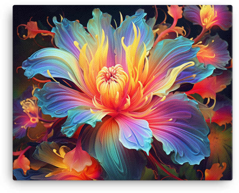 Abstract Radiant Peony in Vivid Hues Canvas