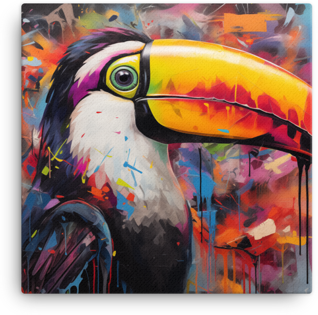 Abstract Splatter Toucan Canvas Wall Art