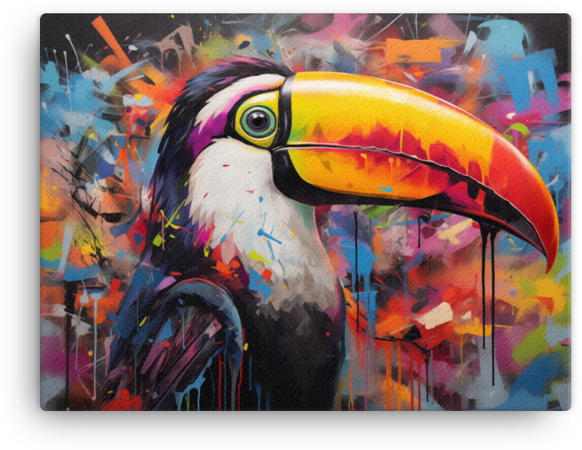 Abstract Splatter Toucan Canvas Wall Art