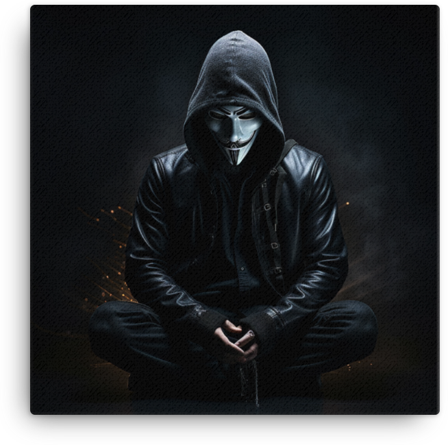 Anonymous Shadow: Mysterious Masked Figure Canvas