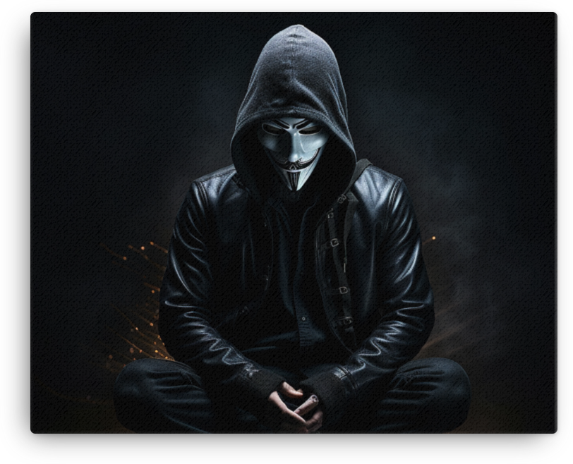 Anonymous Shadow: Mysterious Masked Figure Canvas