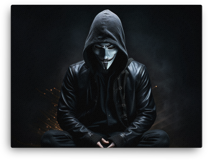 Anonymous Shadow: Mysterious Masked Figure Canvas