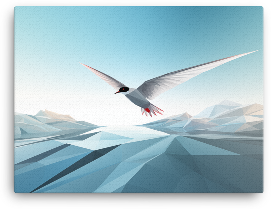 Arctic Tern Over Ice Floes Canvas Wall Art