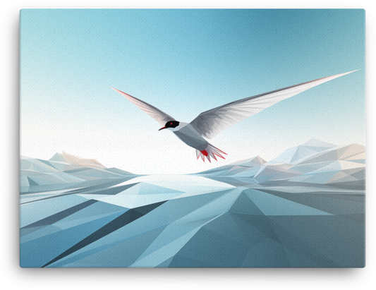 Arctic Tern Over Ice Floes Canvas Wall Art