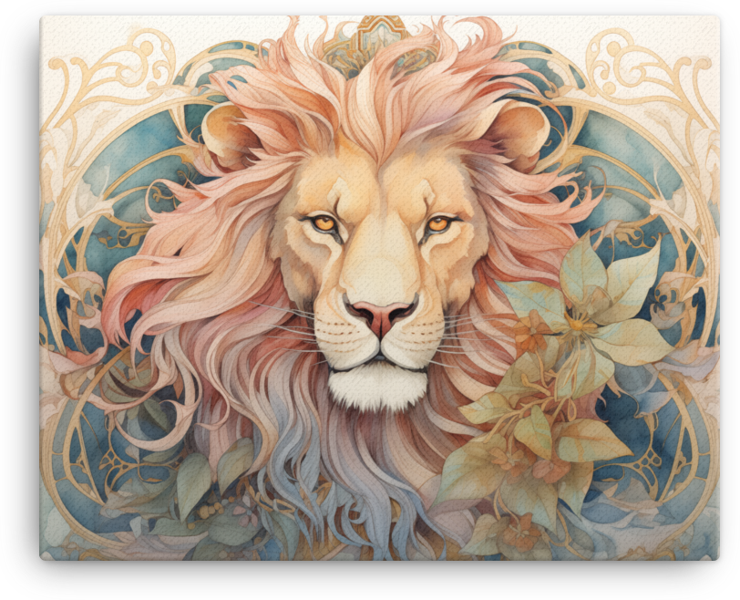 Art Deco Lion's Grace Canvas Wall Art
