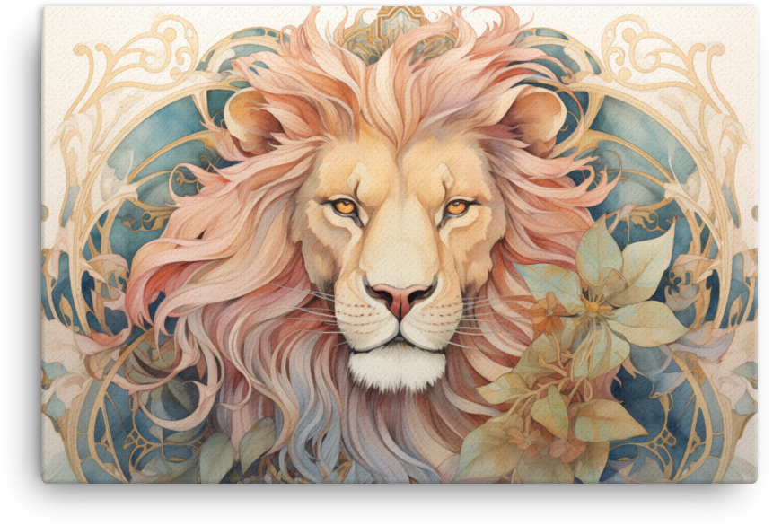 Art Deco Lion's Grace Canvas Wall Art